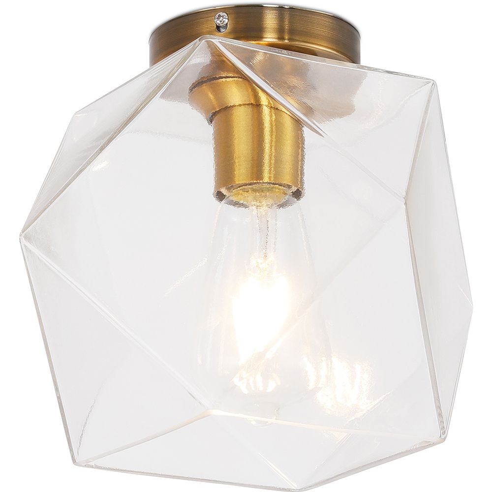  Buy Modern Glass & Metal Ceiling Lamp Transparent 59832 - in the UK