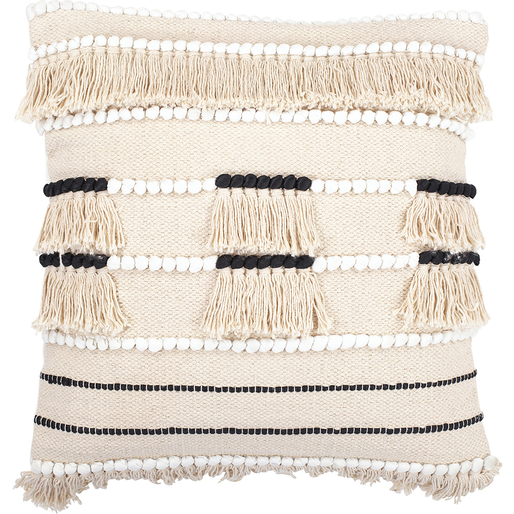  Buy Square Cotton Cushion in Boho Bali Style cover + filling - Joan White 60184 - in the UK