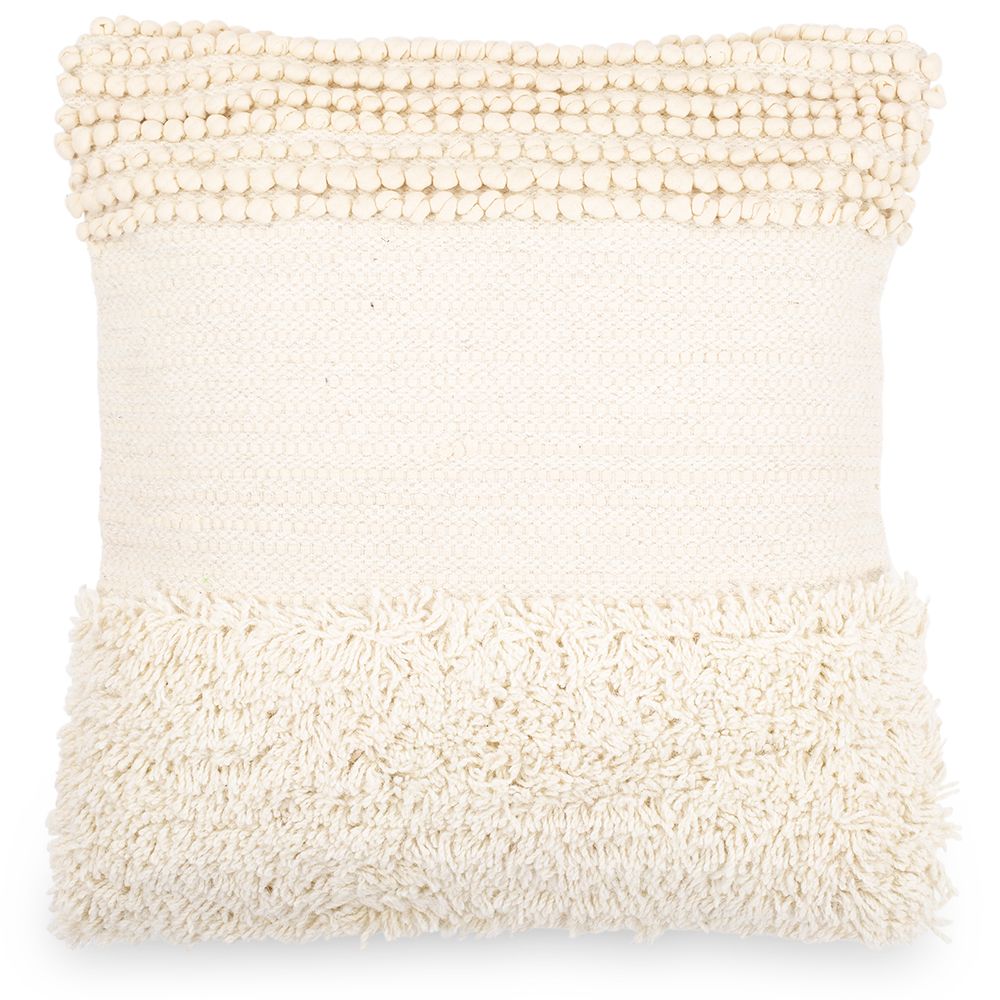  Buy Square Cushion in Boho Bali Style, Cotton & Wool cover + filling - Margaret White 60188 - in the UK