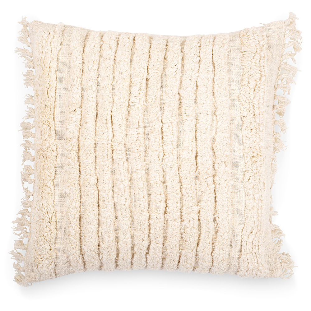  Buy Square Cotton Cushion in Boho Bali Style cover + filling - Forala Cream 60210 - in the UK