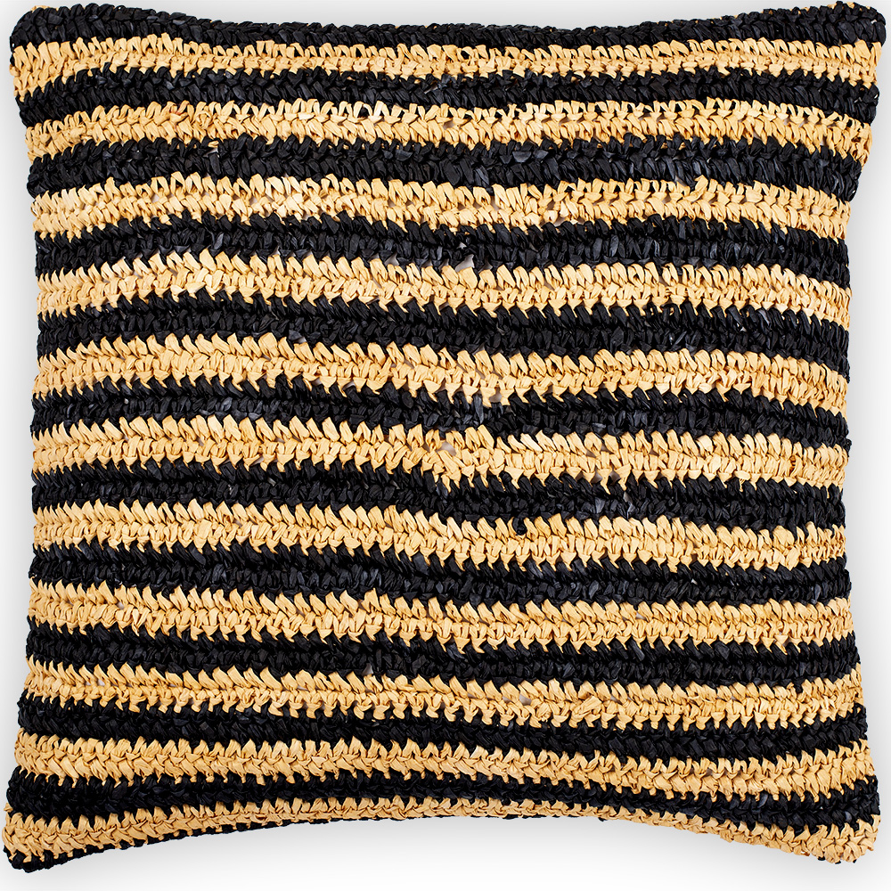  Buy Square Boho Bali Cushion, Raffia cover + filling - Chelsea Beige 60224 - in the UK