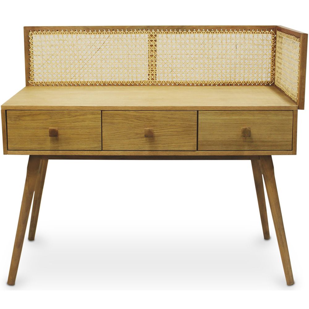  Buy Desk in Cannage Style, Mango and Oak - Maya Natural wood 60348 - in the UK