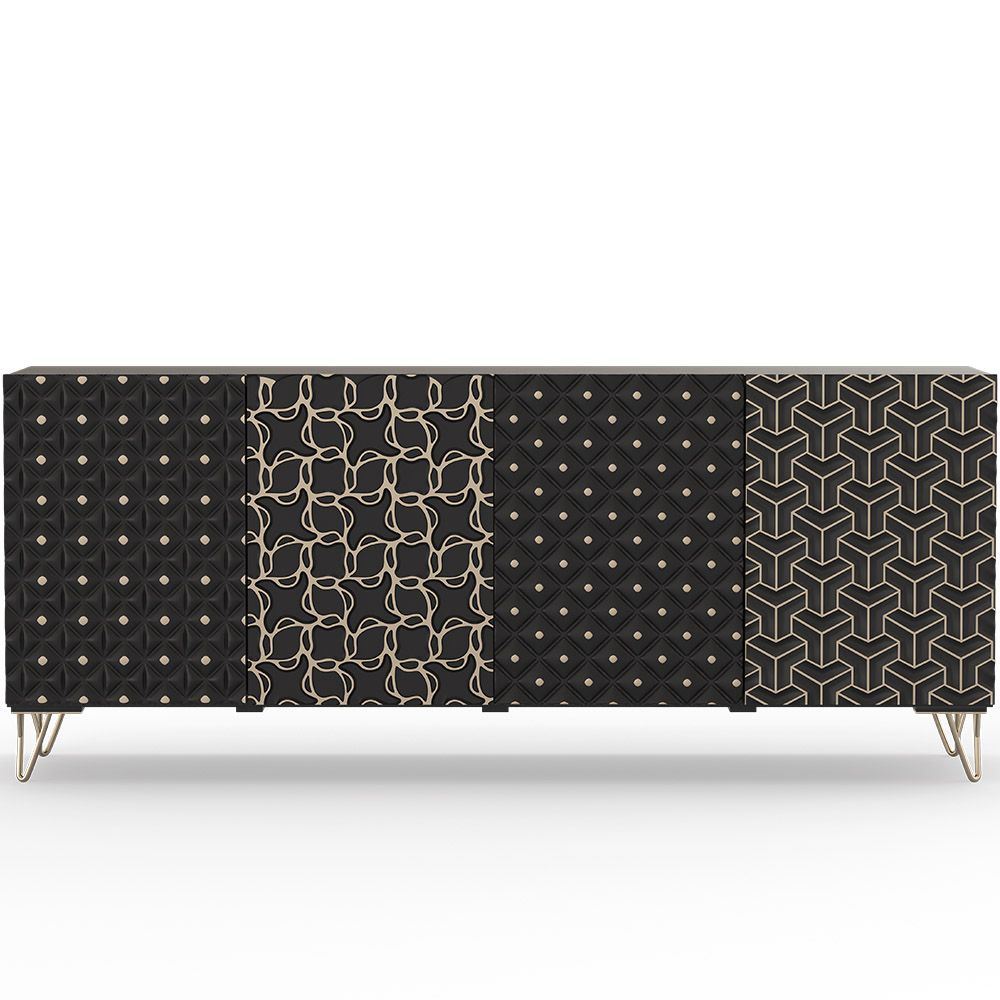  Buy Wooden Design Sideboard - Black - Prana Black 60343 - in the UK