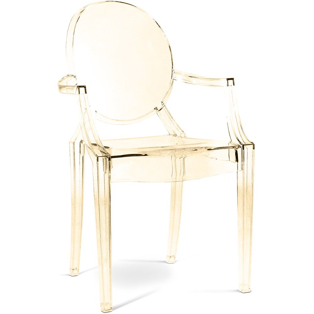  Buy Transparent Dining Chair - Armrest Design - Louis Kingg Amber 16461 - in the UK