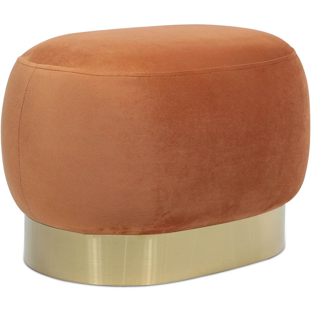  Buy Pouf Luxury Home Foot Rest - Velvet and Metal - Premium Orange 60552 - in the UK