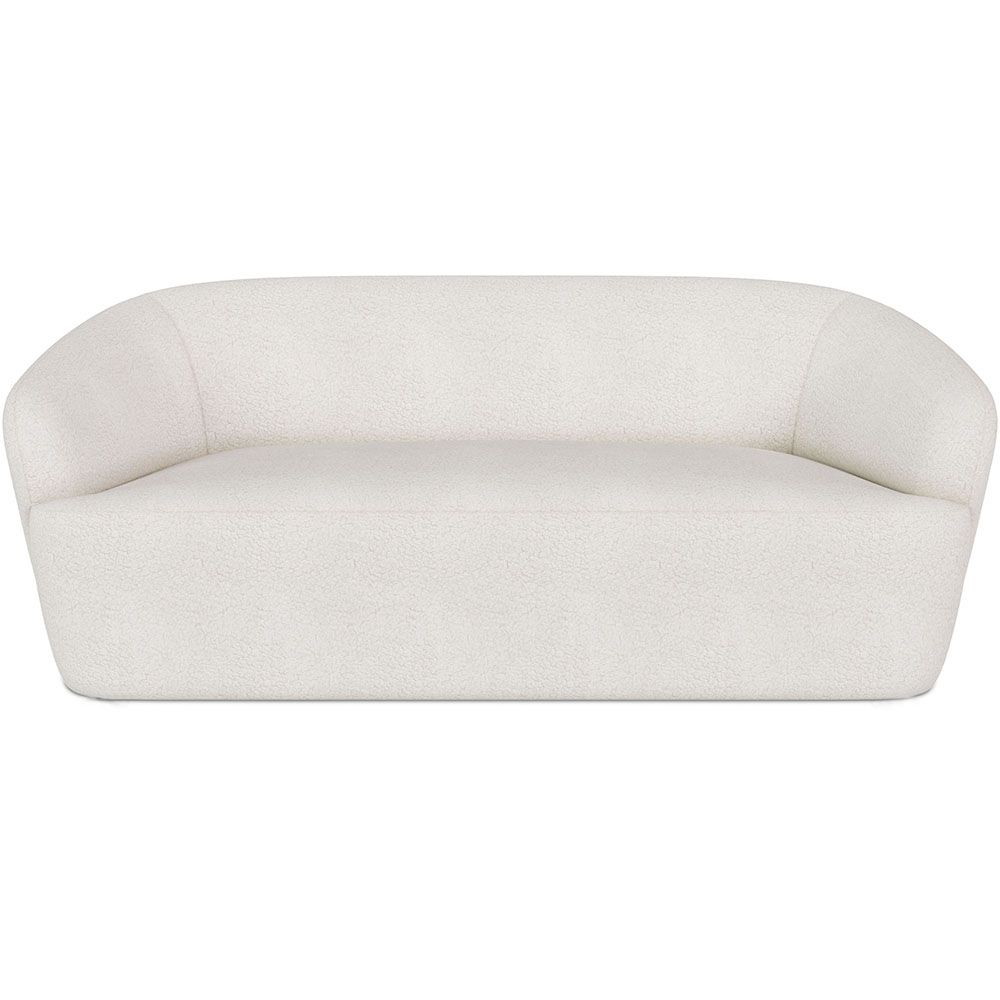  Buy Curved Sofa - 2 Seater - Boucle Fabric - Curva White 60629 - in the UK
