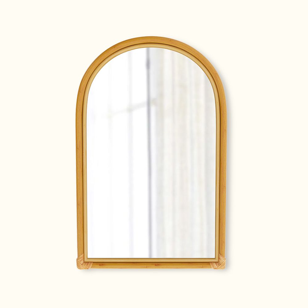  Buy Arched Rattan Wall Mirror - Boho Bali - Bulán Natural 60637 - in the UK