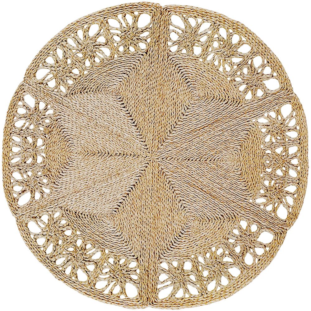  Buy Round Jute Rug - Boho Bali - 120 CM - Aditya Natural 61090 - in the UK