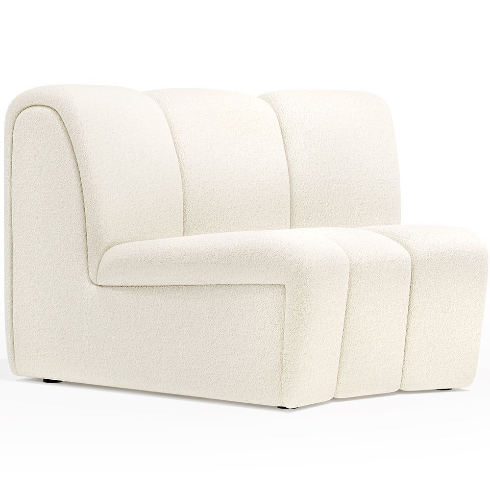  Buy Curved Module Sofa - Upholstered in Bouclé Fabric - Barkleyn White 61248 - in the UK