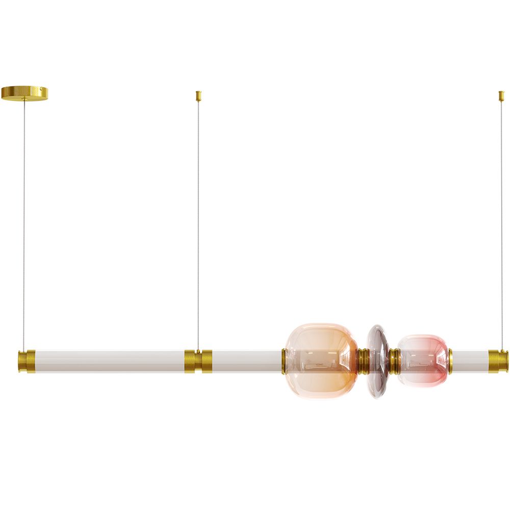  Buy Crystal Pendant Lamp - LED - Banton 100 CM Pink 61255 - in the UK