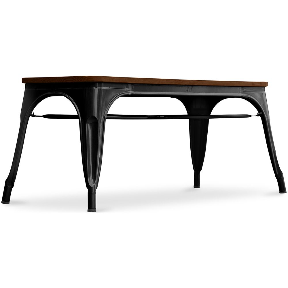  Buy Bistrot Metalix Bench Industrial Style - Dark Wood Black 58436 - in the UK