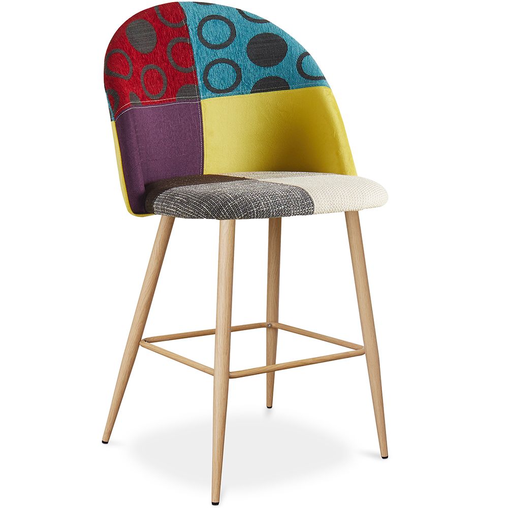  Buy Patchwork Upholstered Stool - Scandinavian Style - 66cm - Bennett Multicolour 61289 - in the UK