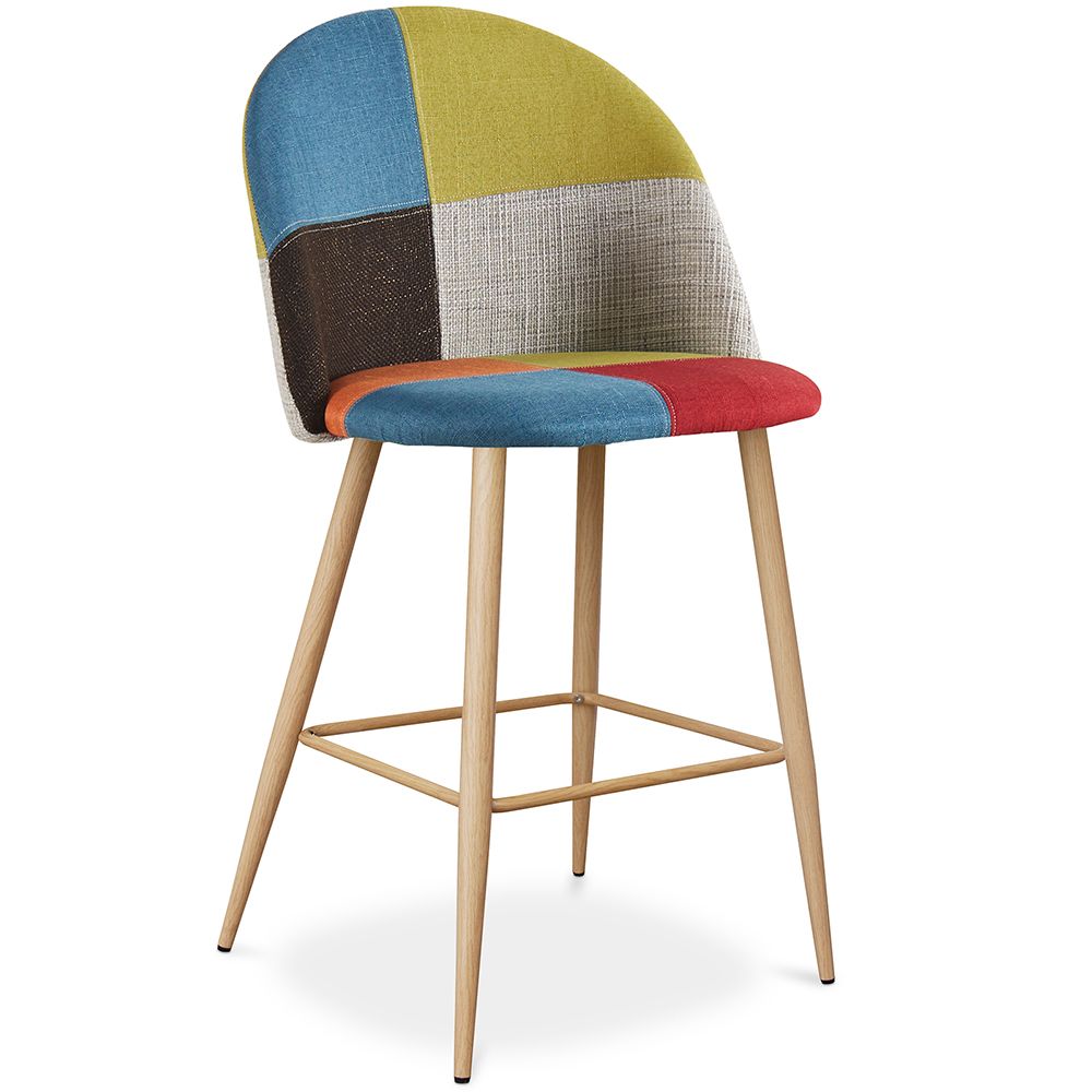  Buy Patchwork Upholstered Stool - Scandinavian Style - 66cm - Bennett  Multicolour 61293 - in the UK