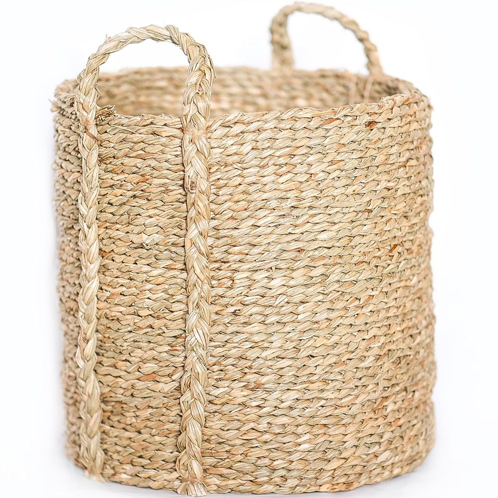  Buy Natural Fiber Basket with Handles - 30x30CM - Gressa Natural 61319 - in the UK