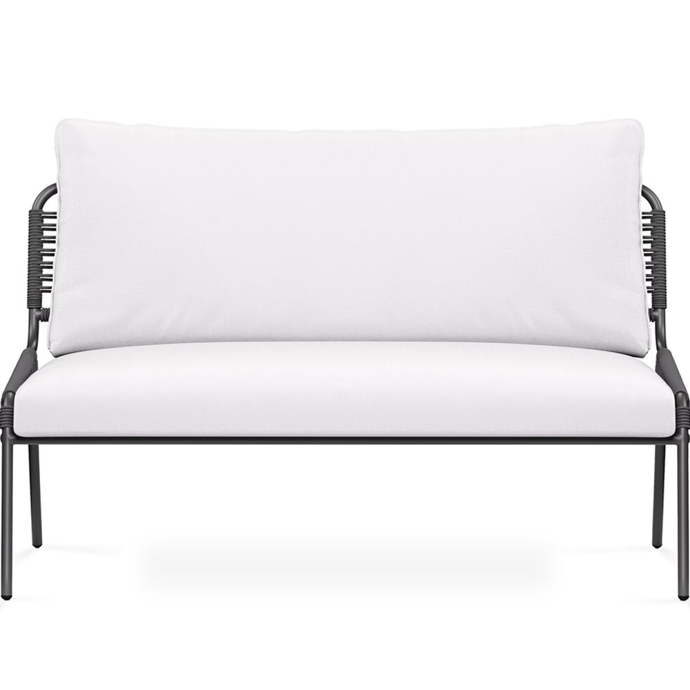  Buy Outdoor Sofa 135cm - Aluminum and Synthetic Rattan - Brewa Grey 61463 - in the UK