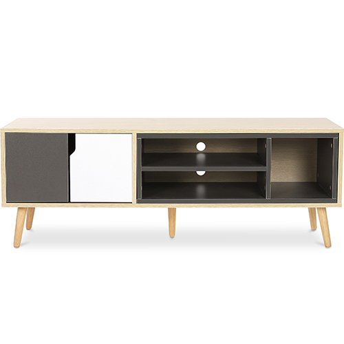  Buy Wooden TV Stand - Scandinavian Design - Freya  Grey 59659 - in the UK