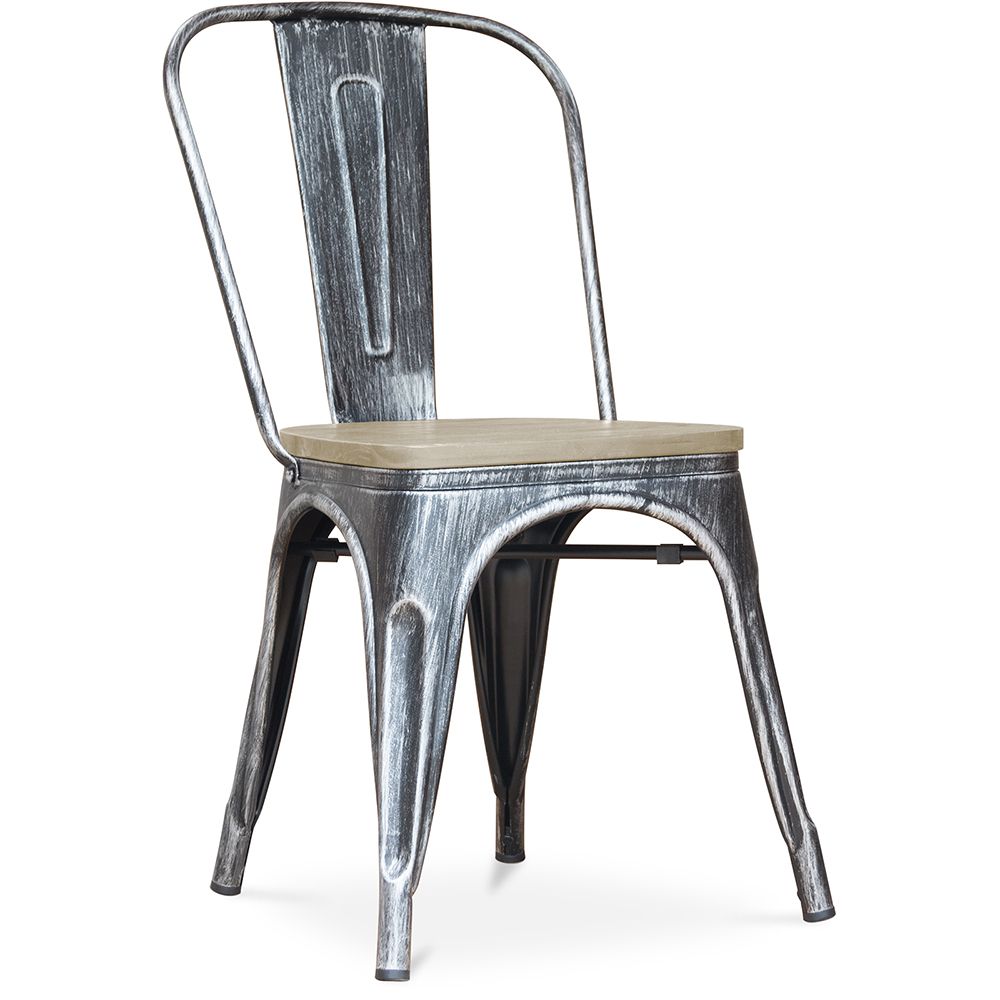  Buy Bistrot Metalix Chair - Metal and Light Wood Industriel 59707 - in the UK