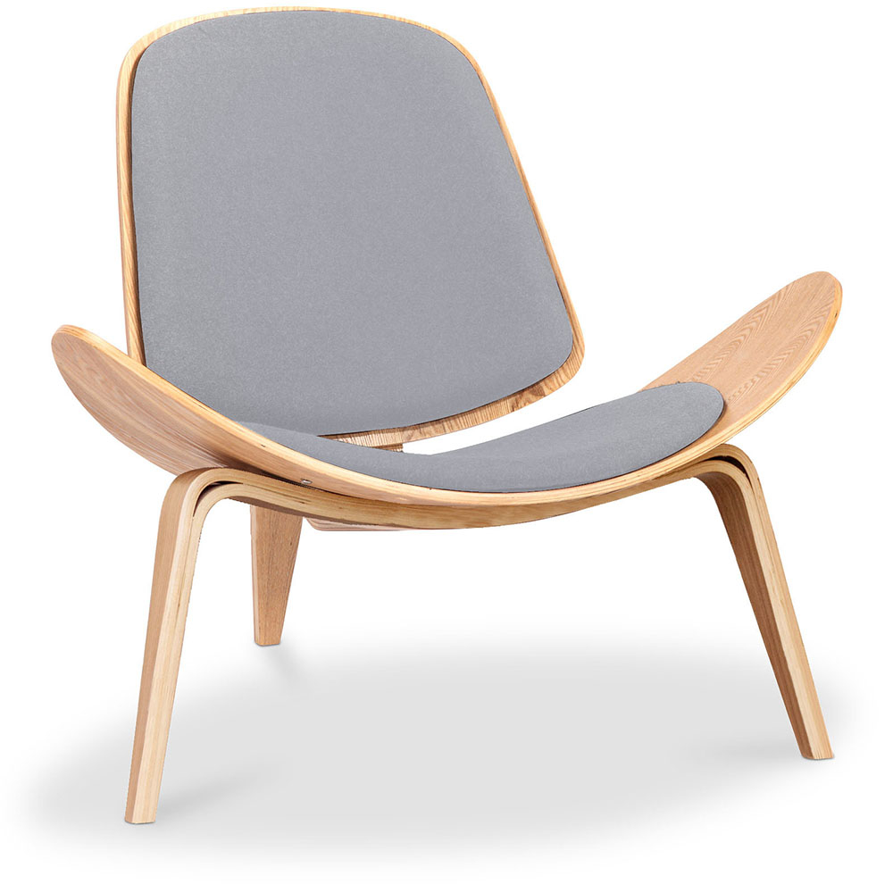  Buy Designer armchair - Scandinavian armchair - Fabric upholstery - Luna Light grey 16773 - in the UK