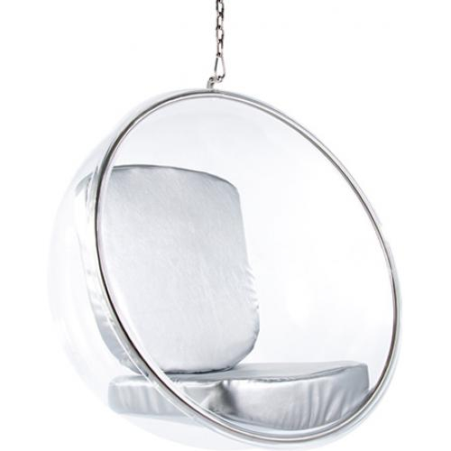  Buy Designer hanging armchair - Faux leather upholstery - Pop Silver 13199 - in the UK