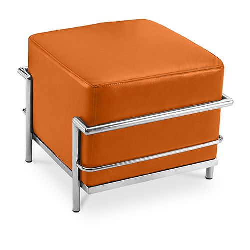  Buy SQUAR Footrest (Ottoman) - Faux Leather Orange 55762 - in the UK