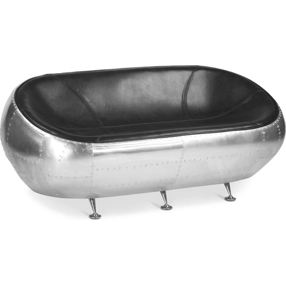  Buy Pod Aviator Design Sofa - Premium Leather Black 26722 - in the UK