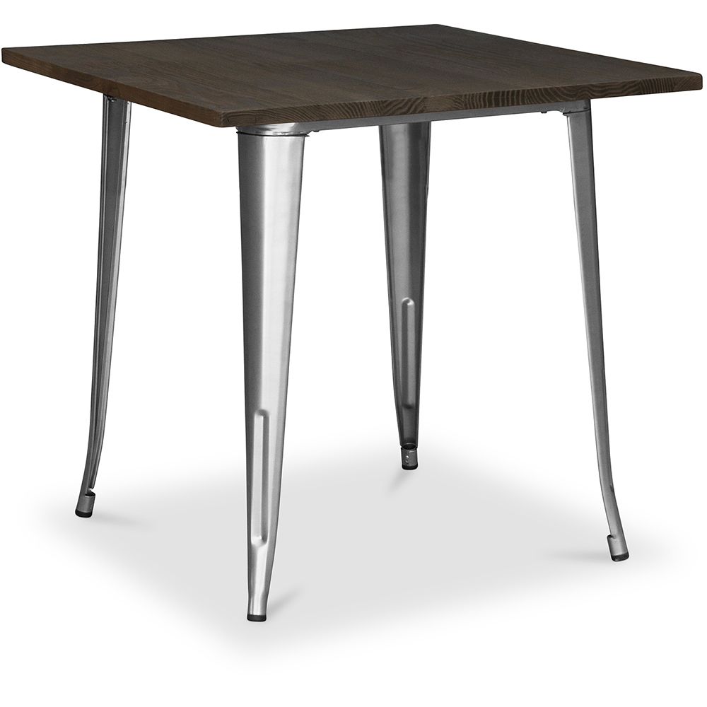  Buy Bistrot Metalix Industrial Dining Table - 80 cm - Dark Wood Steel 58995 - in the UK