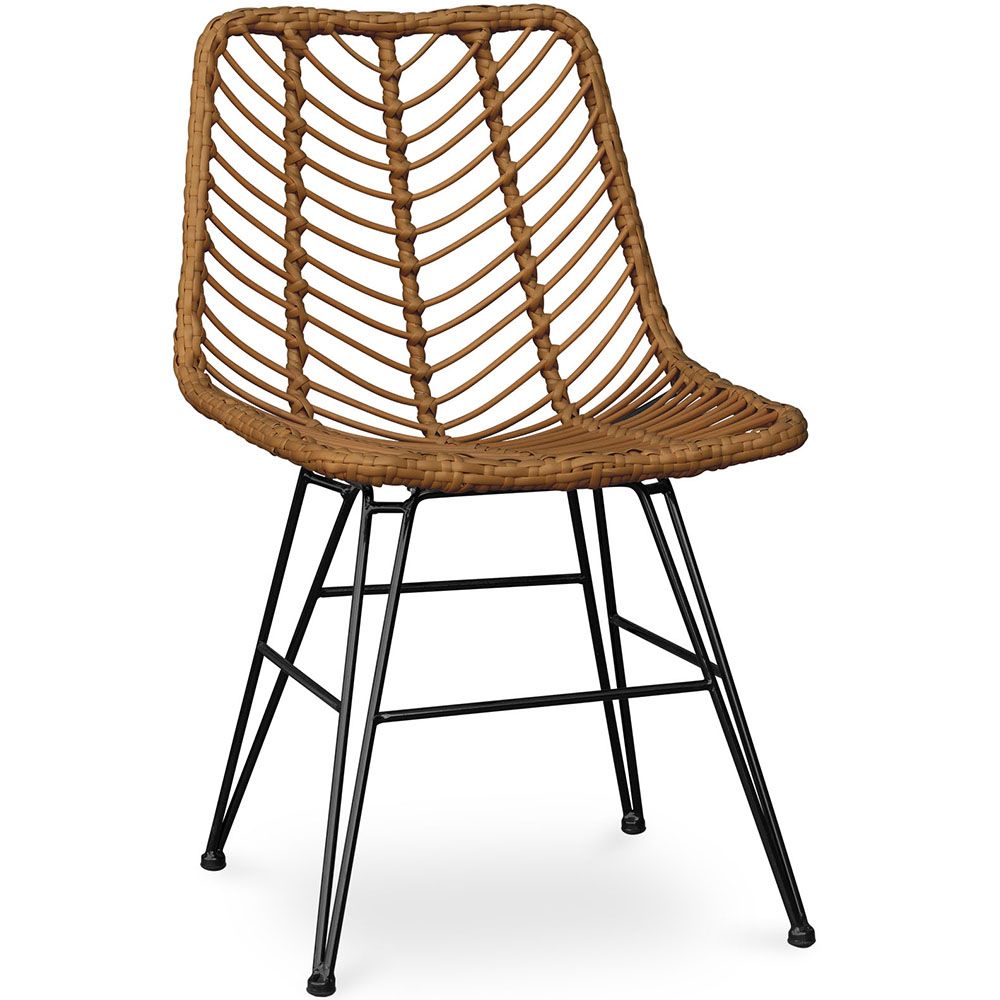  Buy Synthetic wicker dining chair - Valery Natural wood 59254 - in the UK