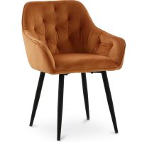 Dining Chair with Armrests - Upholstered in Velvet - Carrol Orange 59998 photo 5 Buy Dining Chair with Armrests - Upholstered in Velvet - Carrol Orange 59998 home delivery