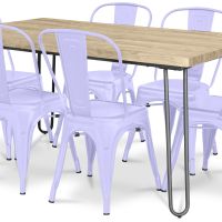 Hairpin 150x90 Dining Table + X6 Bistrot Metalix Chair Lavander 59922 photo 6 Buy Hairpin 150x90 Dining Table + X6 Bistrot Metalix Chair Lavander 59922 - in the UK