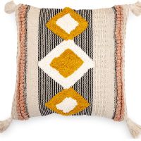 Square Cotton Cushion in Boho Bali Style cover + filling - Lucy Multicolour 60225 photo 1 Buy Square Cotton Cushion in Boho Bali Style cover + filling - Lucy Multicolour 60225 - in the UK