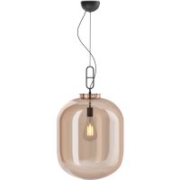 Glass pendant light in modern design, metal and glass - Crada - Big Amber 60403 photo 1 Buy Glass pendant light in modern design, metal and glass - Crada - Big Amber 60403 - in the UK