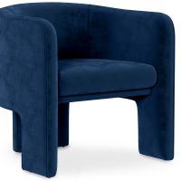 Velvet Upholstered Armchair - Connor Dark blue 60700 photo 6 Buy Velvet Upholstered Armchair - Connor Dark blue 60700 - in the UK
