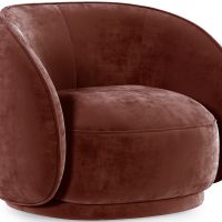 Curved Velvet Upholstered Armchair - William Chocolate 60692 photo 9 Buy Curved Velvet Upholstered Armchair - William Chocolate 60692 in the United Kingdom