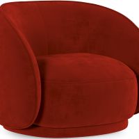 Curved Velvet Upholstered Armchair - William Red 60692 photo 6 Buy Curved Velvet Upholstered Armchair - William Red 60692 - in the UK