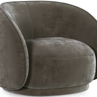 Curved Velvet Upholstered Armchair - William Taupe 60692 photo 4 Buy Curved Velvet Upholstered Armchair - William Taupe 60692 in the United Kingdom