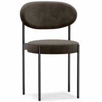 Dining Chair - Upholstered in Velvet - Black Metal - Martha Taupe 61003 photo 6 Buy Dining Chair - Upholstered in Velvet - Black Metal - Martha Taupe 61003 - in the UK