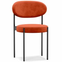 Dining Chair - Upholstered in Velvet - Black Metal - Martha Brick 61003 photo 5 Buy Dining Chair - Upholstered in Velvet - Black Metal - Martha Brick 61003 home delivery