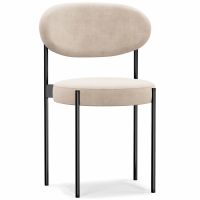 Dining Chair - Upholstered in Velvet - Black Metal - Martha Beige 61003 photo 4 Buy Dining Chair - Upholstered in Velvet - Black Metal - Martha Beige 61003 in the United Kingdom