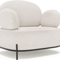 Design armchair - Upholstered in bouclé fabric - Munum White 61156 photo 1 Buy Design armchair - Upholstered in bouclé fabric - Munum White 61156 - in the UK