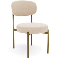 Dining Chair - Upholstered in Velvet - Golden metal - Ara Beige 61166 photo 1 Buy Dining Chair - Upholstered in Velvet - Golden metal - Ara Beige 61166 - in the UK