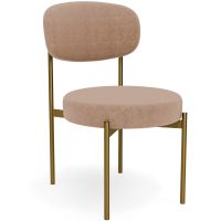 Dining Chair - Upholstered in Velvet - Golden metal - Ara Cream 61166 photo 4 Buy Dining Chair - Upholstered in Velvet - Golden metal - Ara Cream 61166 in the United Kingdom