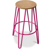 Hairpin Stool - 74cm - Light wood and metal Fuchsia 59487 photo 4 Buy Hairpin Stool - 74cm - Light wood and metal Fuchsia 59487 in the United Kingdom
