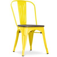 Bistrot Metalix Chair Wooden seat New edition - Metal Yellow 59804 photo 2 Buy Bistrot Metalix Chair Wooden seat New edition - Metal Yellow 59804 - prices