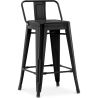 Buy Bar Stool with Backrest Industrial Design - 60cm - Metalix Black 58409 at MyFaktory