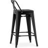 Buy Bar Stool with Backrest Industrial Design - 60cm - Metalix Black 58409 home delivery
