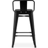 Buy Bar Stool with Backrest Industrial Design - 60cm - Metalix Black 58409 with a guarantee