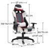 Buy Gaming Desk Chair Reclinable 180º Ergonomic  White 59025 home delivery