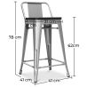 Buy Industrial Design Bar Stool with Backrest - Wood & Steel - 60 cm - Metalix Pastel orange 59117 - prices