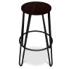 Buy Hairpin Stool - 74cm - Dark wood and metal Black 58321 - prices