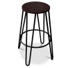 Buy Hairpin Stool - 74cm - Dark wood and metal Black 58321 in the United Kingdom